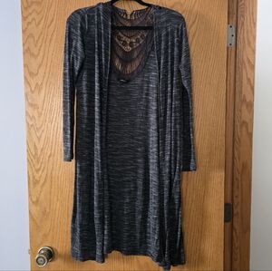 Gray Long Sleeve Cardigan